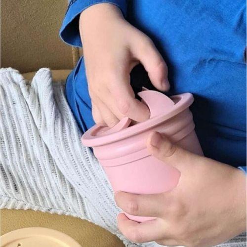 OiOi OiOi Ham+Hüp Pipetli Silikon Bardak Seti Pinky Pink / Velvet Rose