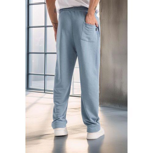 Mendes Baggy Kalıp Diagonal 3 İplik Kumaş Erkek Eşofman Altı Pantolon - Soğuk Mavi