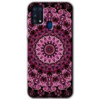MRCİLETİSİM Samsung Galaxy M31 Kılıf Baskılı Kapak - Mandala Patterns Kaleidoscope +Tam Kaplayan Mat Seramik