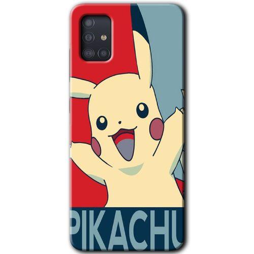 Samsung Galaxy A51 Kılıf Baskılı Kapak - Pikaçhu +Tam Ekran Koruyucu