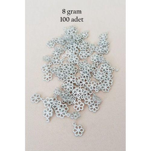 Oya Abiye Bileklik Kolye Pleksi Metalik Plastik Pul Gümüş Renk 8 gram 100 adet - BNC528