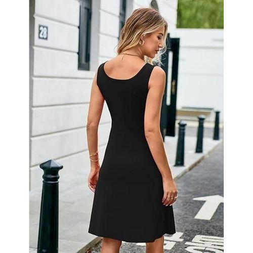 Kadın Askılı Yuvarlak Yaka Kısa Viskon Elbise