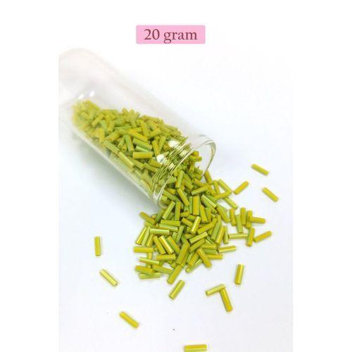 Uzun Boru Kesme Boncuk Çap 2mm Uzunluk 10 mm - 20 Gram - Yeşil - BNC243