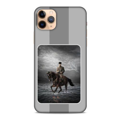 Apple Iphone 11 Pro Kılıf Atatürk (39) Liquid Crystal Kılıf Gri Şerit