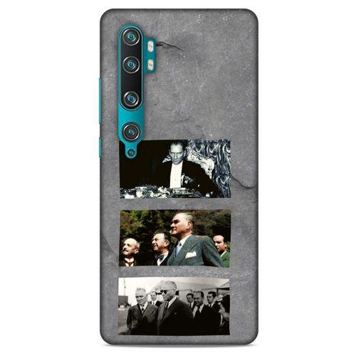 Xiaomi Mi Cc9 Pro Kılıf Atatürk (12) Koruyucu Silikon Gri