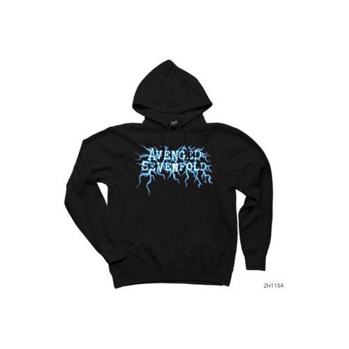 Avenged Sevenfold Lighting Logo Siyah Kapşonlu Sweatshirt Hoodie