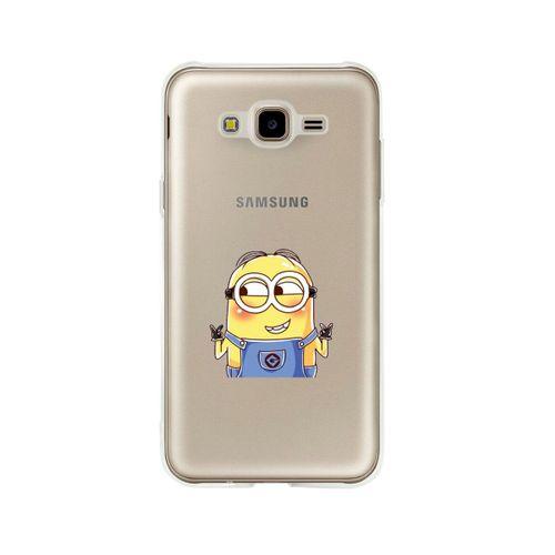 Samsung J7 Minions Desenli Premium Şeffaf Silikon Kılıf