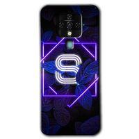 Potkal Hediye Fabrikası Tecno Camon 16 Kılıf HD Desen Baskılı Arka Kapak - Dark Neon Yaprak S Harfi