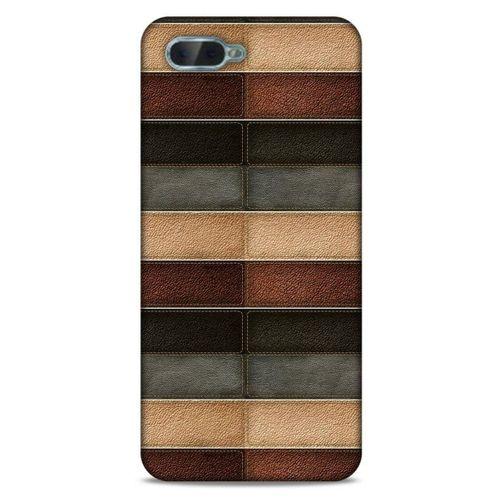 Oppo Rx17 Neo Kılıf Patchwork (20) Koruyucu Kılıf Bej Siyah