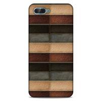 Oppo Rx17 Neo Kılıf Patchwork (20) Koruyucu Kılıf Bej Siyah