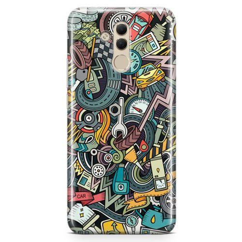 Huawei Mate 20 Lite Kılıf Driver Doodle Arka Kapak Koruma Desenli Full Koruyucu
