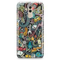 Huawei Mate 20 Lite Kılıf Driver Doodle Arka Kapak Koruma Desenli Full Koruyucu