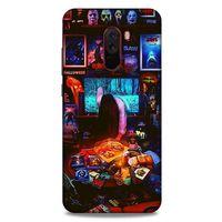 Retro (30) Desen Silicone Case Renkli Xiaomi Pocophone F1 Kılıf