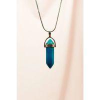 Aquamarin Doğal Taşı Zincirli El Yapımı Tasarımlı Kolye Uç: 3,5 cm Zincir: 20 cm Kutulu