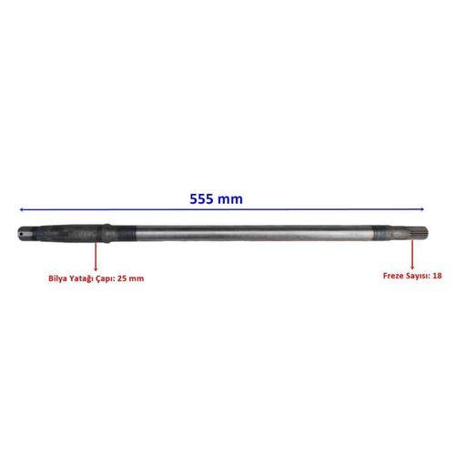 MONDİAL E-Yük Arabası Arka Aks 555 Mm Bilya Yatağı 25 Mm 18 Freze Öm