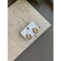 Taşlı Küpe - Krem