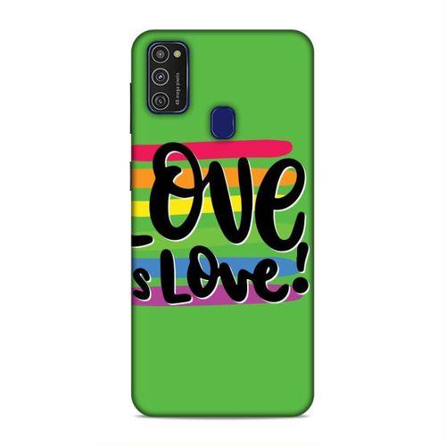 Samsung Galaxy M21 Kılıf Lgbt Love İs Love Yesil Arka Kapak Silikon Koruma Full Koruyucu
