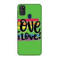 Samsung Galaxy M21 Kılıf Lgbt Love İs Love Yesil Arka Kapak Silikon Koruma Full Koruyucu