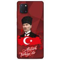 Samsung Galaxy Note 10 Lite Kılıf Atatürk (43) Thin Fit Kılıf Kırmızı Mozaik