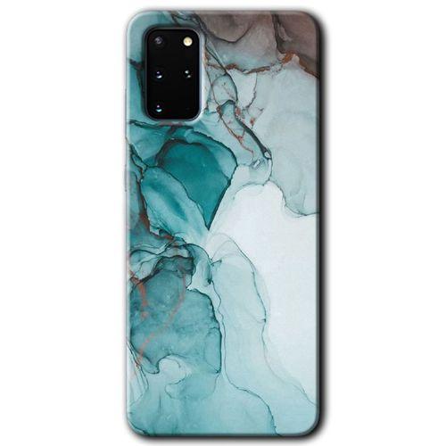 Samsung Galaxy S20 Plus Kılıf HD Desen Baskılı Arka Kapak + Temperli Cam - Buzul Mermer