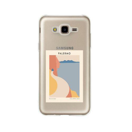 Samsung J7 Palermo Desenli Premium Şeffaf Silikon Kılıf