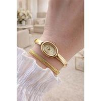 Essence Çelik Kordon Kararma Yapmaz 3 Atm Suya Dayanıklı Kadın Kol Saati + Bileklik VS.BLKT.0825