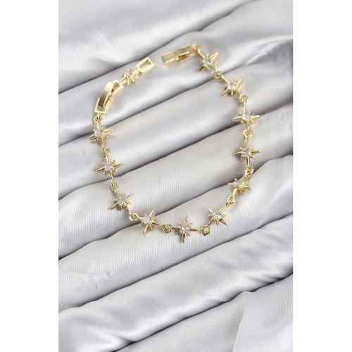 CM Kutup Yıldızı Model Gold Renk Zirkon Taşlı Kadın Bileklik