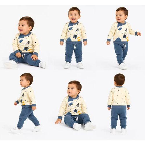 6/24 Ay Uzay Mekiği Baskılı Bebek Takımı