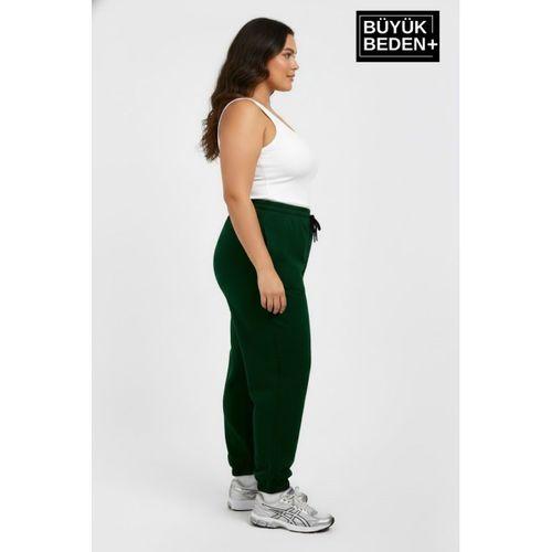 Kadın Büyük Beden Paça Lastikli İki İplik Rahat Kalıp ince Eşofman Altı SPR26BEAK951