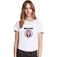 La Case De Papel Bella Ciao Baskılı Beyaz Kadın Tshirt