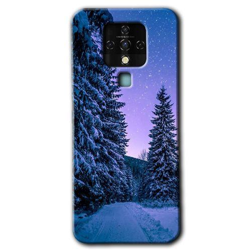 Tecno Camon 16 Kılıf HD Desen Baskılı Arka Kapak - Kış Manzarası + Kırılmaz Cam