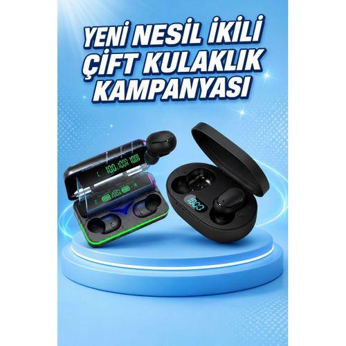 İkili Bluetooth Kulaklık Dijital Göstergeli Uzun Pil Ömrü Yüksek Ses Kaliteli