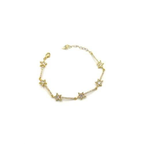 Taşlı Yıldız Bileklik - Altın