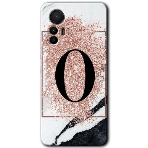 Xiaomi Mi 12 Lite HD Baskılı Kılıf + 9D Tam Ekran Koruyucu - Pembe Mermer Desenli O Harfi