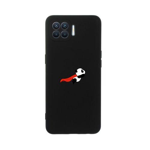 Oppo Reno 4 Lite Uçan Panda Premium Silikonlu Siyah Telefon Kılıfı
