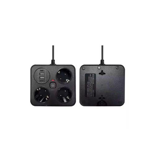 Akım Korumalı Anahtarlı Priz - 3x Priz - 2x Usb - 2x Type-c - 2 Mt Kablo Hızlı Şarj Özellikli Siyah