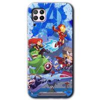 MRCİLETİSİM Huawei P40 Lite Kılıf Baskılı Kapak - Avengers Cartoon +Tam Ekran Koruyucu
