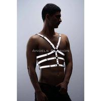 Karanlıkta Parlayan - Reflektörlü Erkek  Göğüs Harness, T-shirt Üzeri Harness - Brfm38