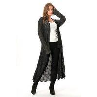 Uzun Kol Sena Asimetrik Kesim Sonbahar ve Kışlık Salaş Cepli Triko Hırka Füme Fm