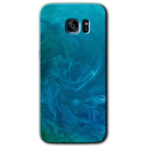 Galaxy S7 Edge Kılıf HD Desen Baskılı Arka Kapak - Mavi Aura + Kırılmaz Cam
