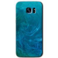 Galaxy S7 Edge Kılıf HD Desen Baskılı Arka Kapak - Mavi Aura + Kırılmaz Cam