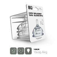 Anne Bebek 0-3 Ay Biberon Emziği Silikon 2'li Yavaş Akış Doğal Akış