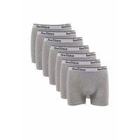 7 adet Feelline Gri Pamuklu Doğal Likralı Erkek Boxer