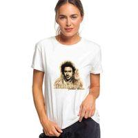 Sherlock Holmes Oldpaper Baskılı Beyaz Kadın Tshirt