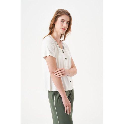 Pjs 29022 Kadın Düğmeli Pijama Takım