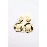 Taşlı Küpe - Krem