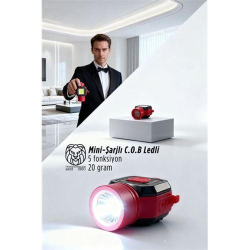 Ultra-Pro 5 Fonksiyonlu 600 Lümen USB-C Şarjlı Mini Led El Feneri & Kamp Lambası 722876