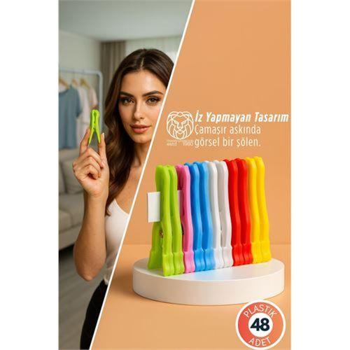 Mila Kovalchuk Serisi 48'li Premium Renkli Çamaşır Mandalı Kırılmaz İz Bırakmaz 722862