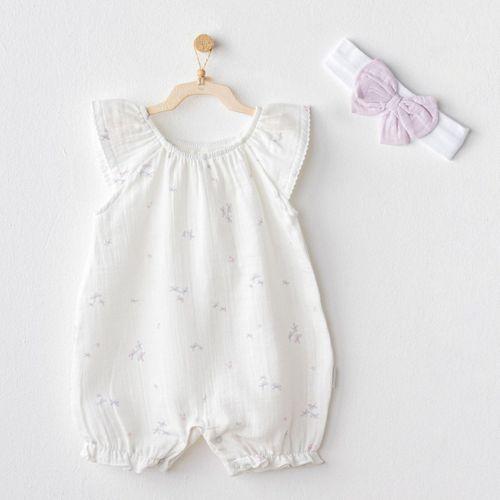 Andywawa AC25573 Magical Butterfly Müslin Bebek Tulum Takım White