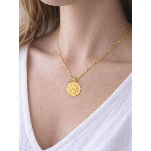 Gezegen Yıldız Antik Gümüş Kolye Altın Kaplama